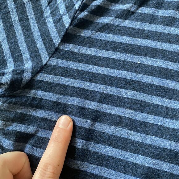 Mr Turk Short Sleeve Button Up Shirt Jersey Striped Men's Sz Medium Blue - Picture 11 of 11